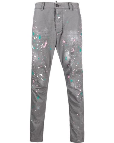 DSquared² Pinky Splash Chino Pants Grey