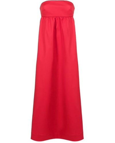 Adriana Degreas Strapless Cotton-blend Maxi Dress - Red