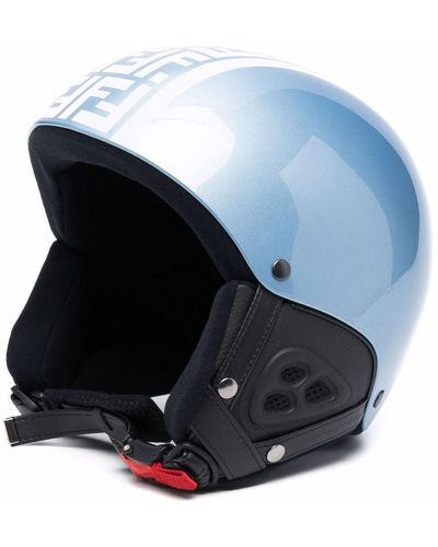 Fendi Helm mit Logo-Print - Blau