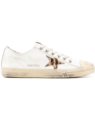 Golden Goose V-star 2 Leather Lace-up Trainers - White