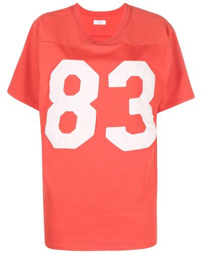 ERL Number-print V-neck Cotton T-shirt - Rood