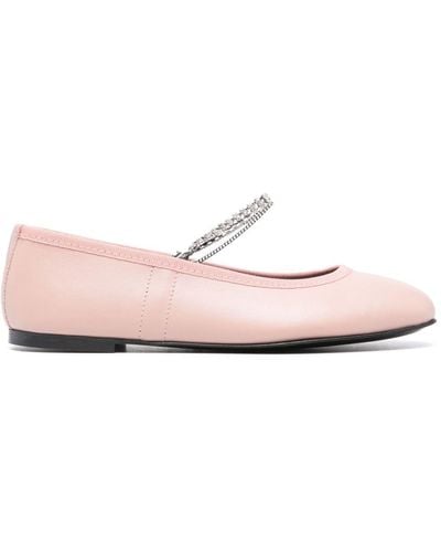 KATE CATE Juliette Leather Ballerina Shoes - Pink
