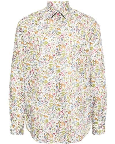 Paul Smith Bio-Baumwoll-Hemd mit Liberty Floral-Print - Weiß