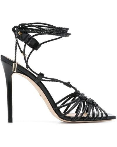 Elisabetta Franchi Chain-detail Open-toe Sandals - Black