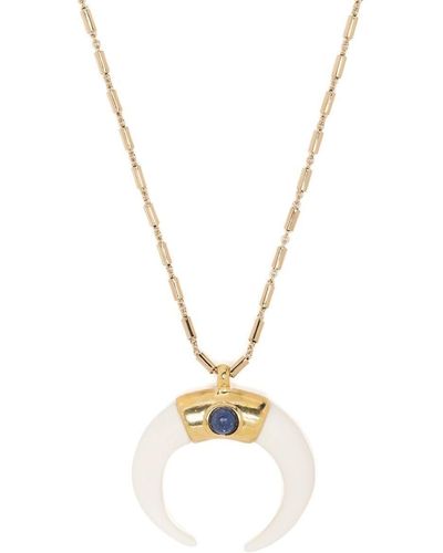 Isabel Marant Horn & Stone Pendant Necklace - Metallic