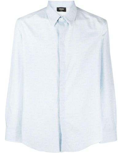Fendi Hemd mit verdecktem Verschluss - Weiß