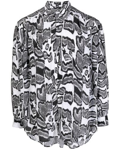 Edward Crutchley Abstract-pattern Long-sleeve Shirt - Grey