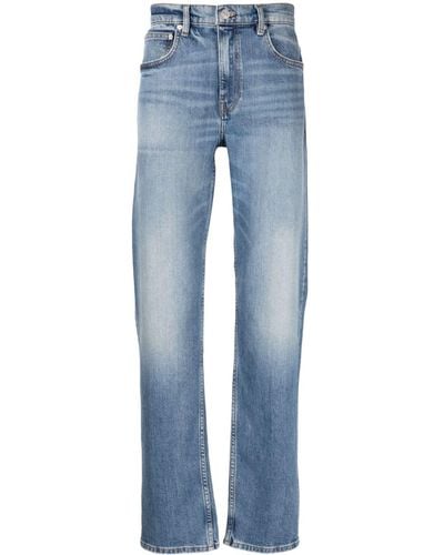 FRAME Halbhohe Straight-Leg-Jeans - Blau