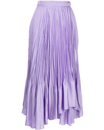 Jonathan Simkhai Jupe Mckenna mi-longue à design plissé - Violet