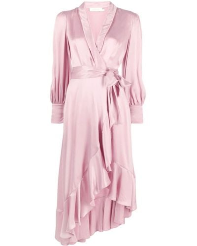 Zimmermann シルク ラップドレス - ピンク
