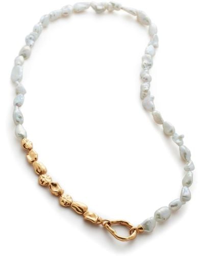 Monica Vinader Collier Keshi serti de perles - Blanc