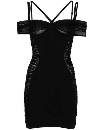 Mugler Korsett-Kleid mit mehreren Trägern - Schwarz