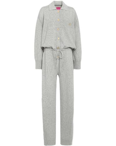 Barrie X Sofia Coppola Long-sleeve Cashmere Jumpsuit - Grey