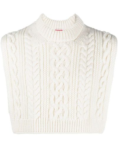 KENZO Cable-knit Cropped Vest - White