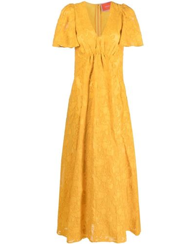 La DoubleJ Proper Jacquard Midi Dress - Yellow