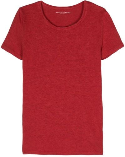 Majestic Filatures T-Shirt mit rundem Ausschnitt - Rot