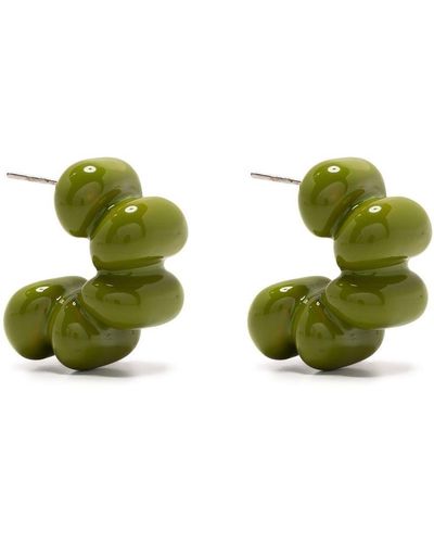 Sunnei Boucles d'oreilles à design sculpté - Vert