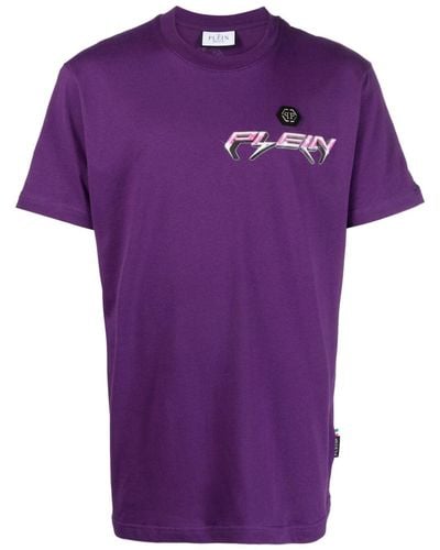 Philipp Plein Chrome Logo-print T-shirt - Purple