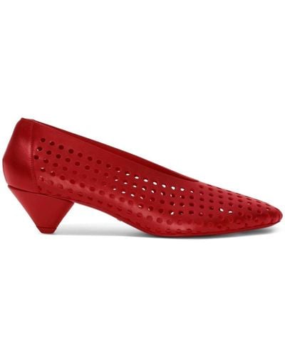 Proenza Schouler Perforated Cone 40mm Court Shoes - Red