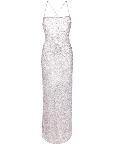 retroféte Kleid mit Pailletten - Weiß