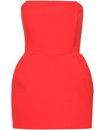 Magda Butrym Strapless Crepe Bustier Dress - Red