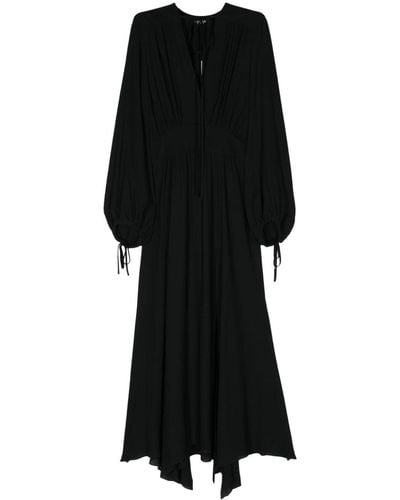 Dondup V-neck Asymmetric Maxi Dress - Black