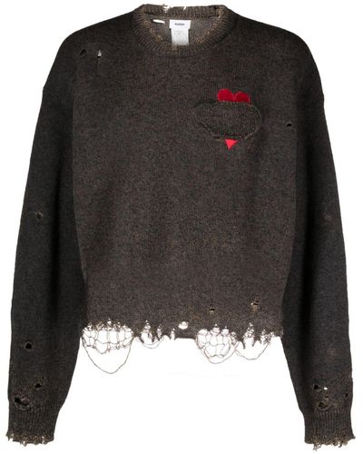 Doublet Sweater Met Gerafeld Effect - Zwart