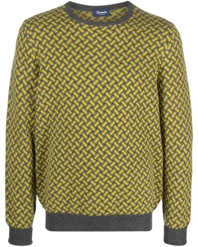 Drumohr Abstract-print Cashmere Sweater - Green