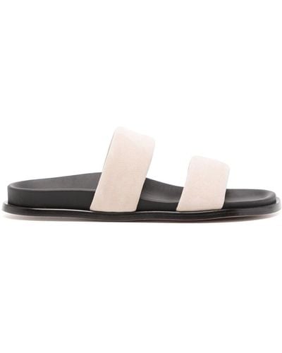 Alohas Double-strap Suede Sandals - White
