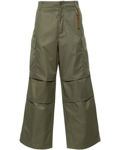 DARKPARK Twill Wide-leg Trousers - Green