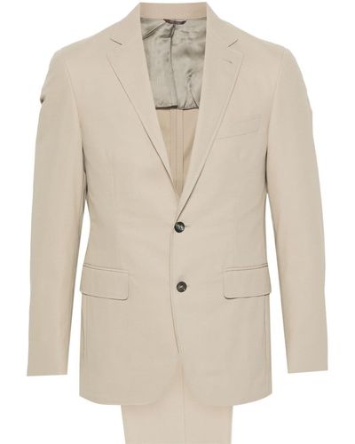 Canali Single-breasted Cotton Suit - Natural
