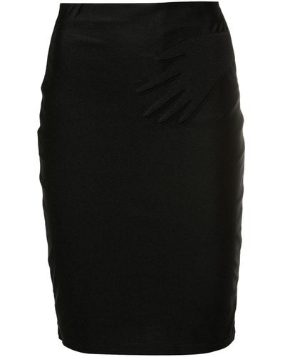 Adriana Degreas Glove-appliqué Pencil Skirt - Black