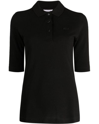 Lacoste Logo-patch Cotton Polo Shirt - Black