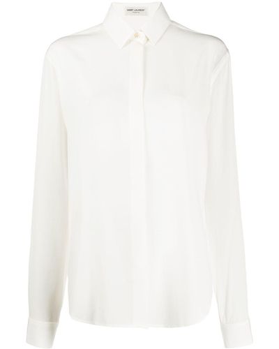 Saint Laurent Chemise à manches longues - Blanc