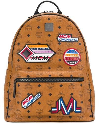 MCM Patch Appliqué Backpack - Brown