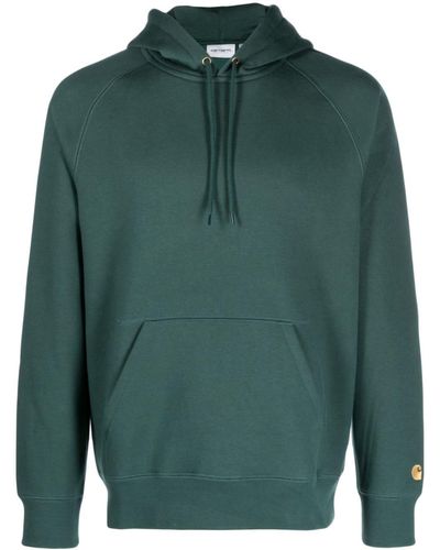 Carhartt Logo-embroidered Long-sleeved Hoodie - Green