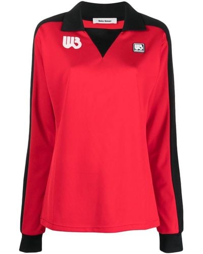 Wales Bonner T-Shirt mit Logo-Patch - Rot