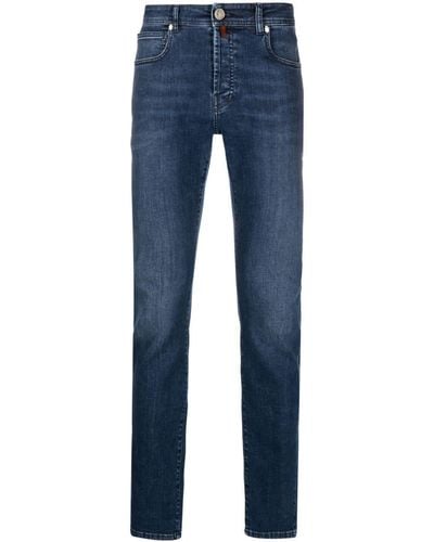 Billionaire Embroidered-logo Straight-leg Jeans - Blue