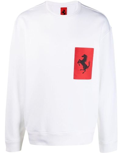 Ferrari Sweater Met Logoprint - Wit