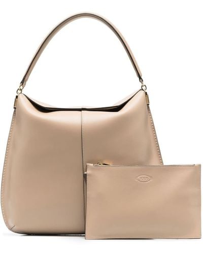 Tod's T-case Leather Shoulder Bag - Natural