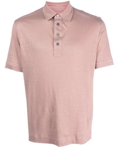 Zegna Short-sleeve Linen Polo Shirt - Pink
