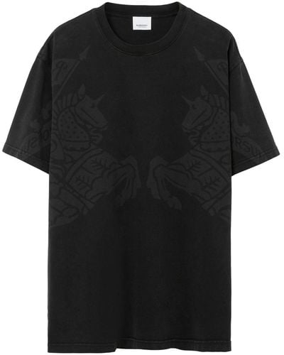 Burberry T-Shirt mit rundem Ausschnitt - Schwarz