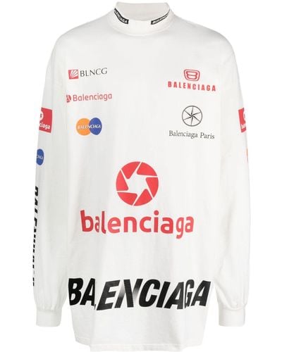 Balenciaga T-shirt a maniche lunghe Top League - Bianco