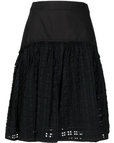 3.1 Phillip Lim Shirred Taffeta Midi Skirt - Black