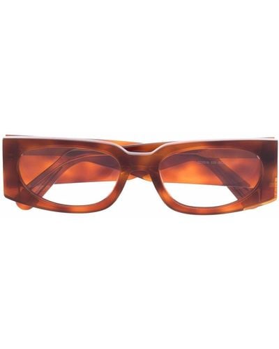 Gcds Tortoiseshell Rectangular-frame Sunglasses - Red