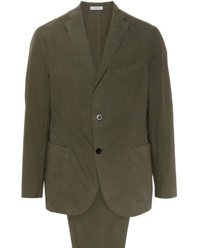 Boglioli Einreihiger Popeline-Anzug - Grün