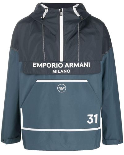 Emporio Armani フーデッドジャケット - ブルー