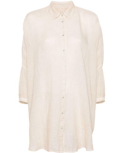 120% Lino Classic-collar Linen Shirt - Natural