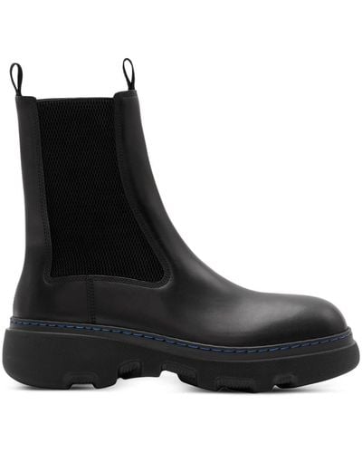 Burberry Gabriel Leather Chelsea Boots - Black