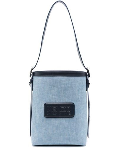 KENZO 18 Denim Bucket Bag - Blue